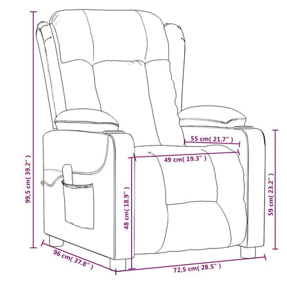 vidaXL Massage Chair Dark Grey Fabric
