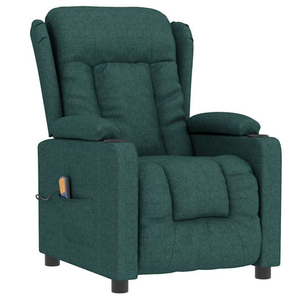vidaXL Massage Chair Dark Green Fabric
