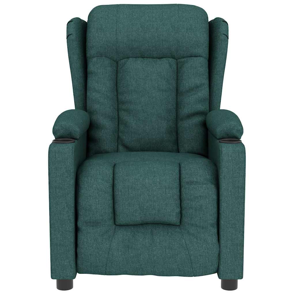 vidaXL Massage Chair Dark Green Fabric
