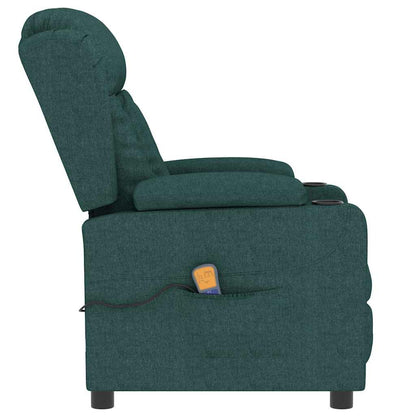 vidaXL Massage Chair Dark Green Fabric