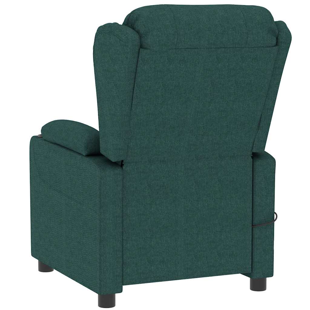 vidaXL Massage Chair Dark Green Fabric