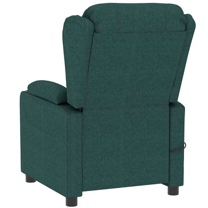 vidaXL Massage Chair Dark Green Fabric
