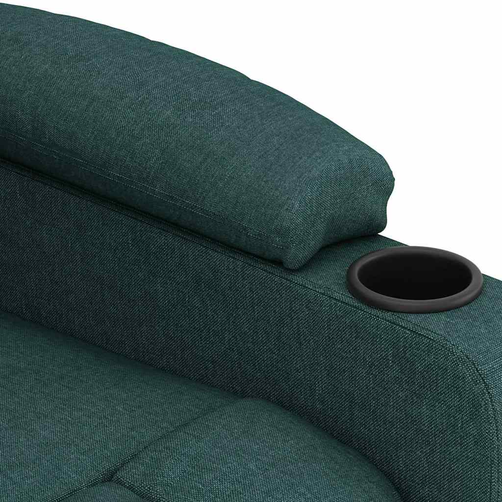 vidaXL Massage Chair Dark Green Fabric