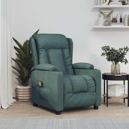 vidaXL Massage Chair Dark Green Fabric