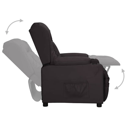 vidaXL Recliner Chair Black Faux Leather