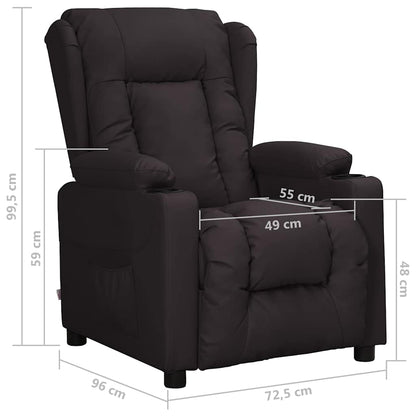 vidaXL Recliner Chair Black Faux Leather