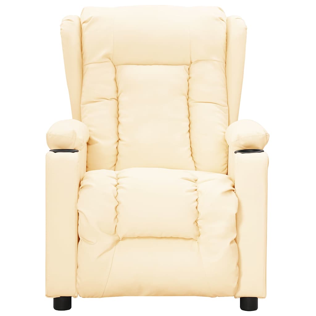 vidaXL Recliner Chair Cream Faux Leather