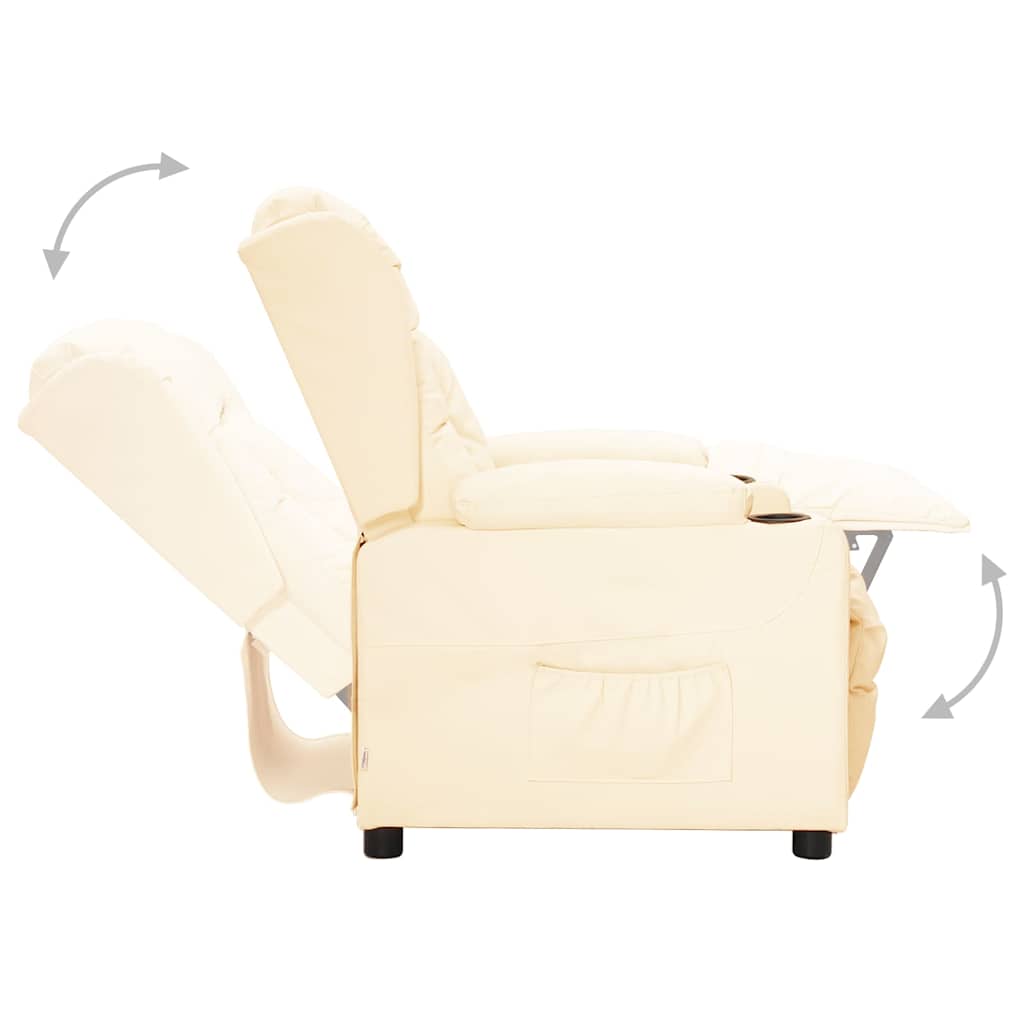 vidaXL Recliner Chair Cream Faux Leather