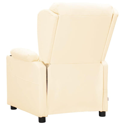 vidaXL Recliner Chair Cream Faux Leather