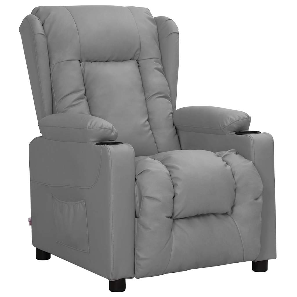 vidaXL Recliner Chair Grey Faux Leather