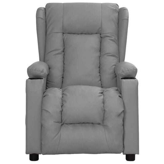 vidaXL Recliner Chair Grey Faux Leather