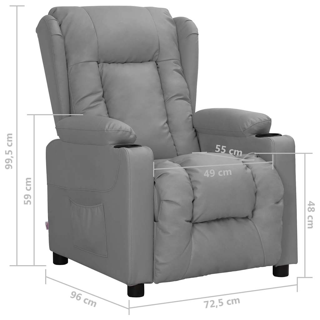 vidaXL Recliner Chair Grey Faux Leather