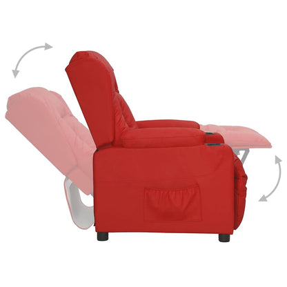 vidaXL Recliner Chair Wine Red Faux Leather