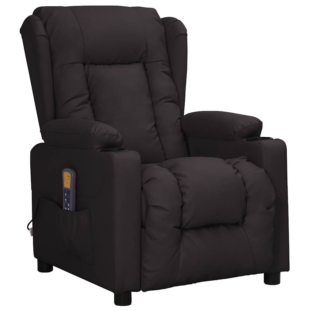 vidaXL Massage Chair Black Faux Leather