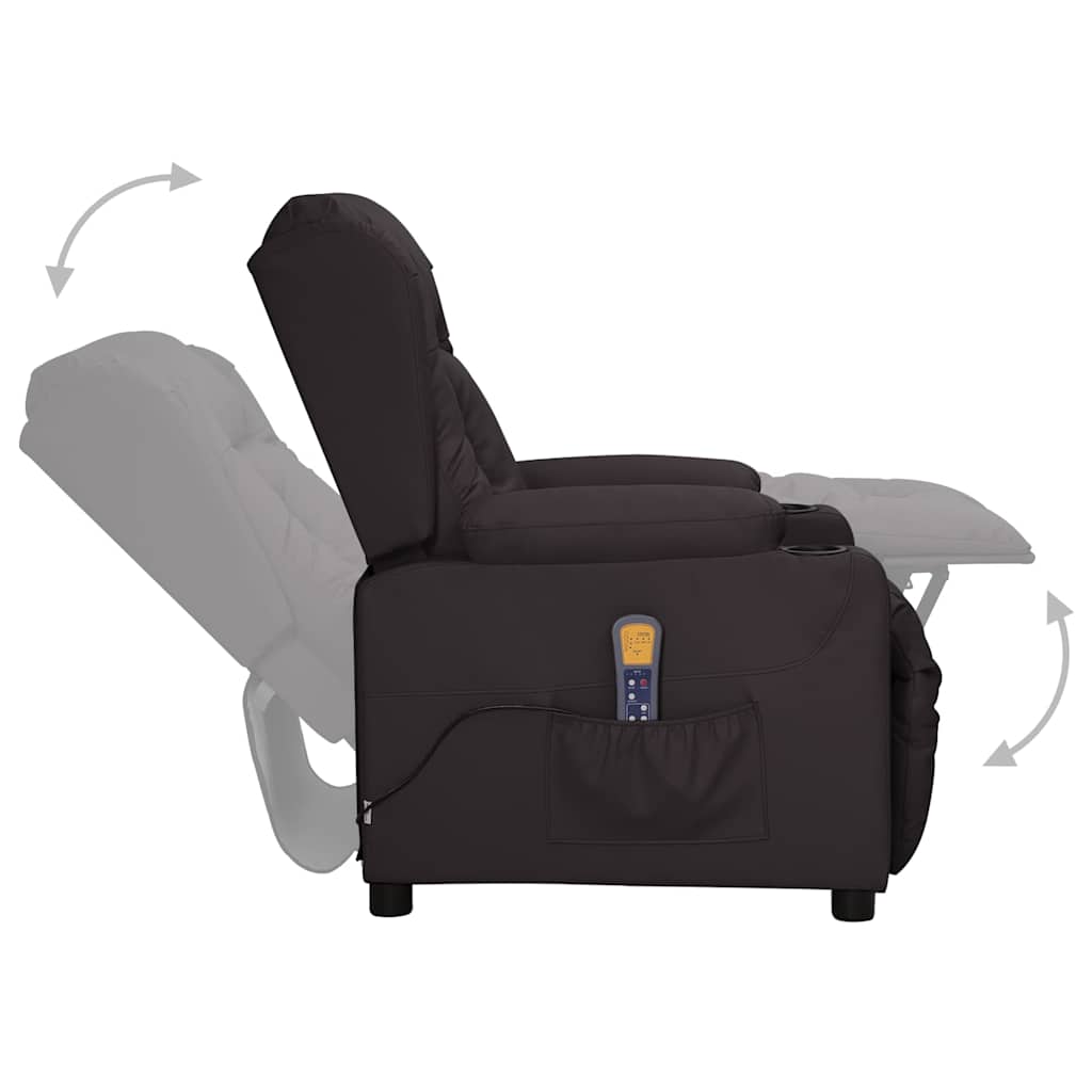 vidaXL Massage Chair Black Faux Leather