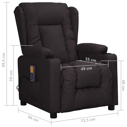 vidaXL Massage Chair Black Faux Leather