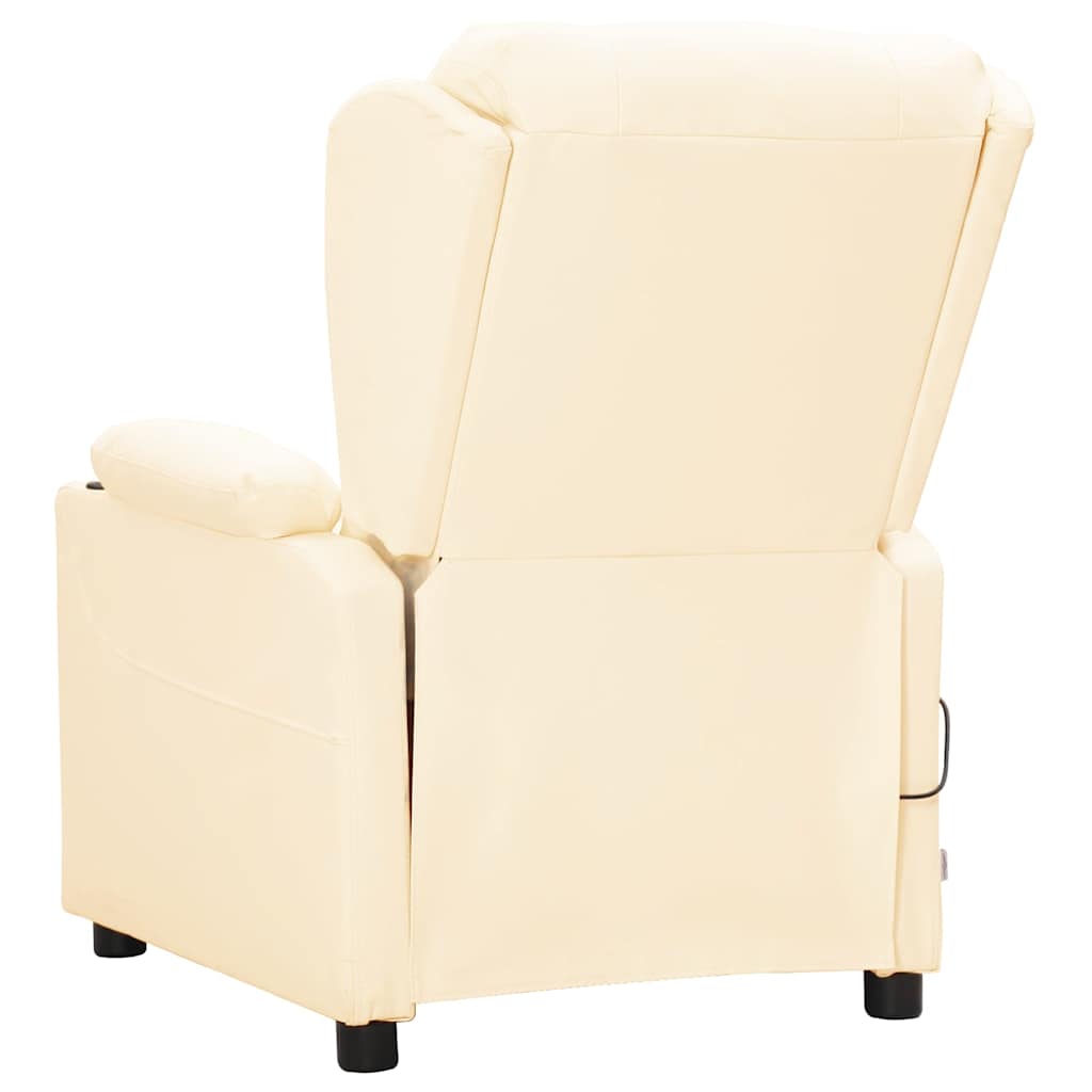 vidaXL Massage Chair Cream Faux Leather