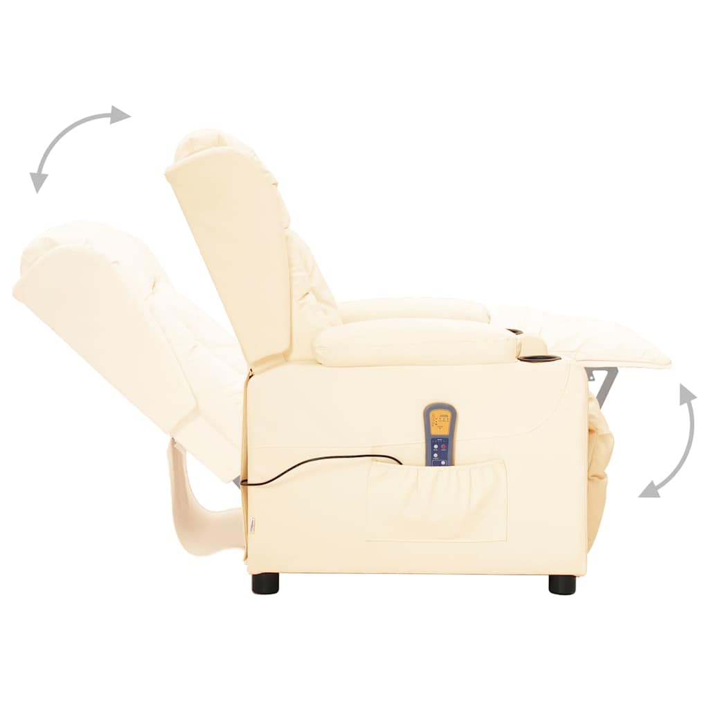 vidaXL Massage Chair Cream Faux Leather