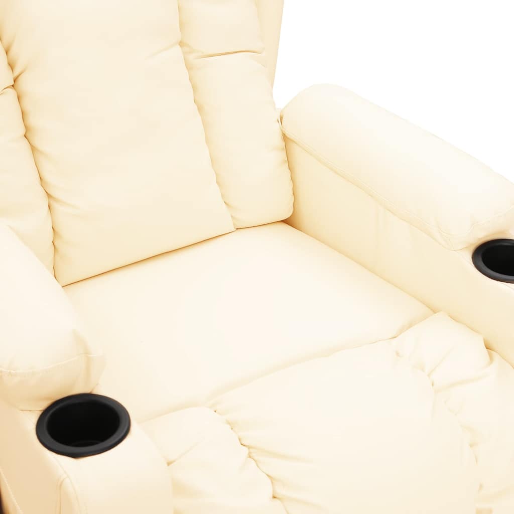 vidaXL Massage Chair Cream Faux Leather
