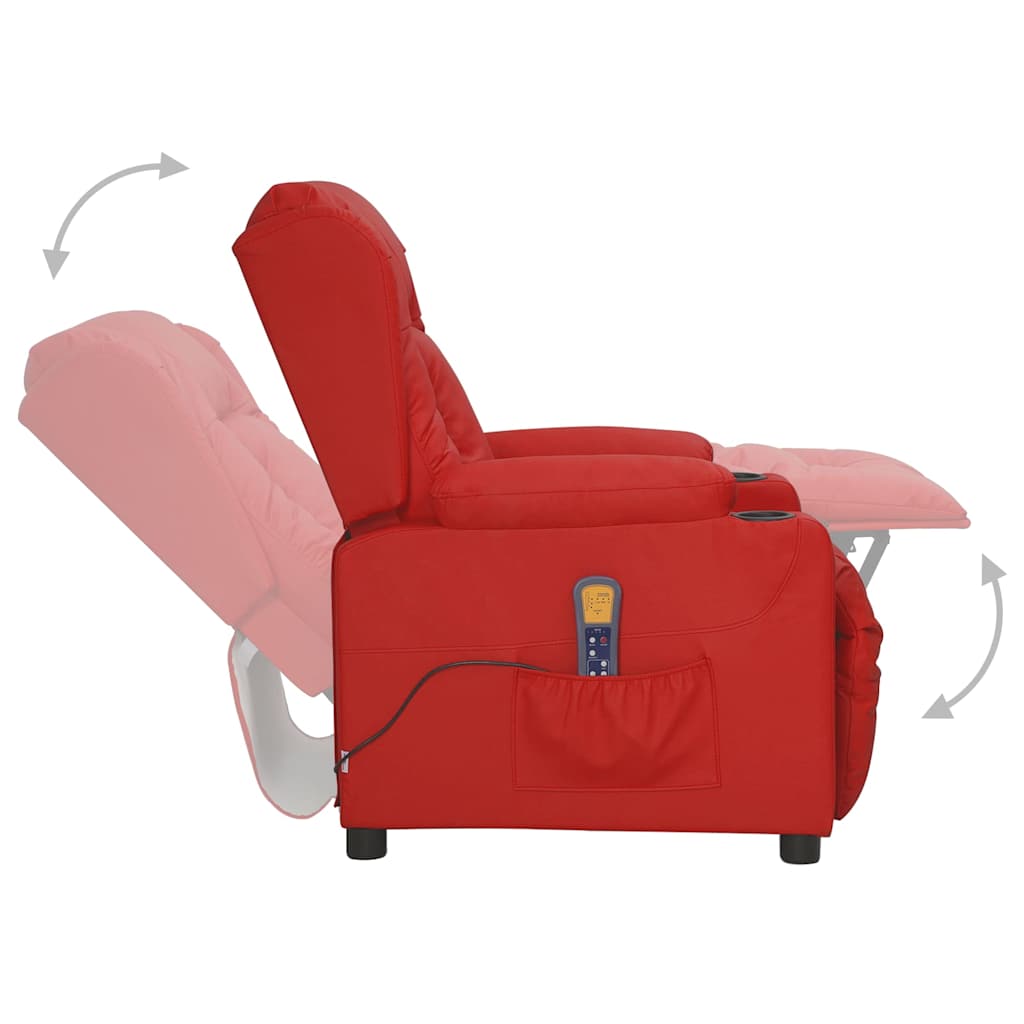 vidaXL Massage Chair Wine Red Faux Leather