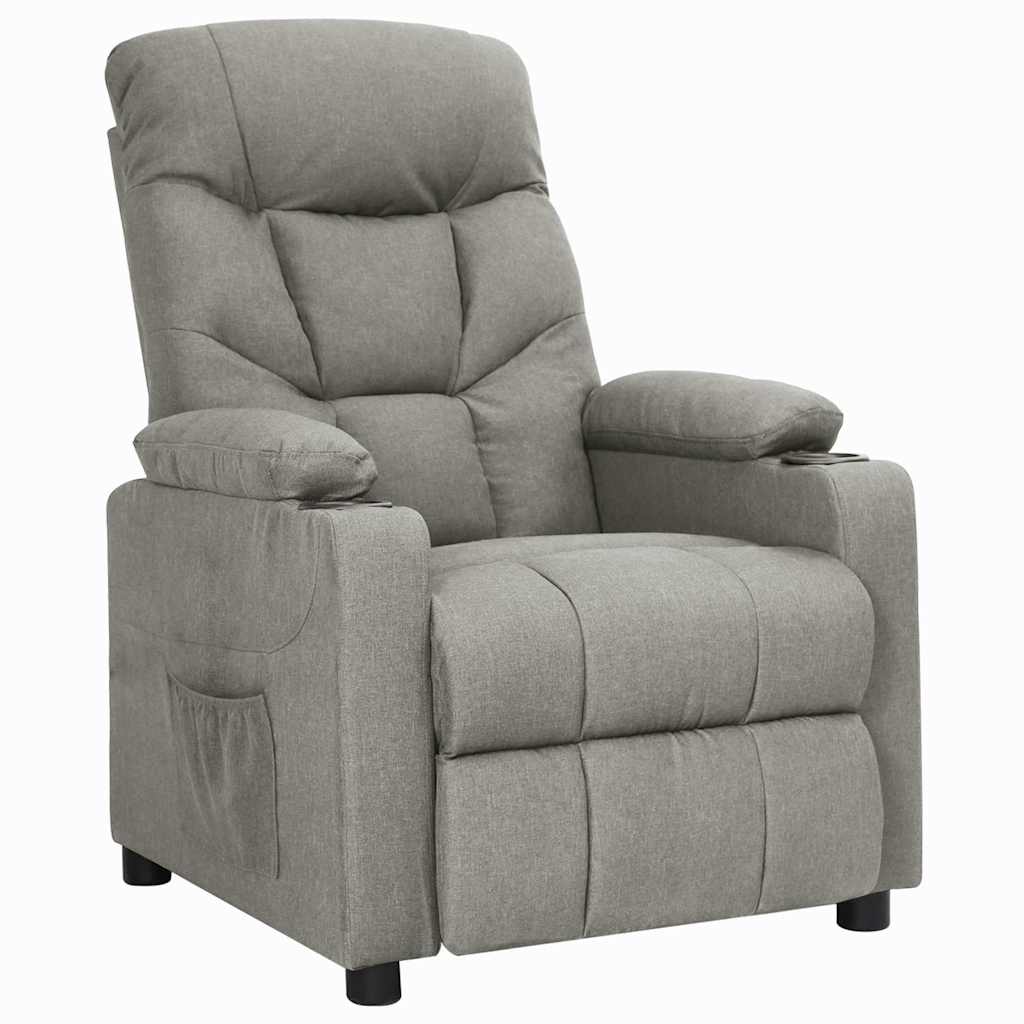 vidaXL Recliner Chair Light Grey Fabric