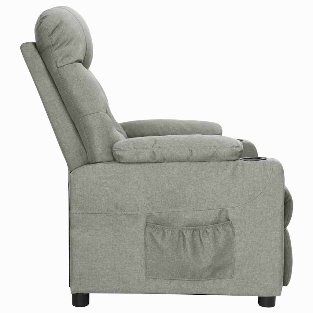 vidaXL Recliner Chair Light Grey Fabric