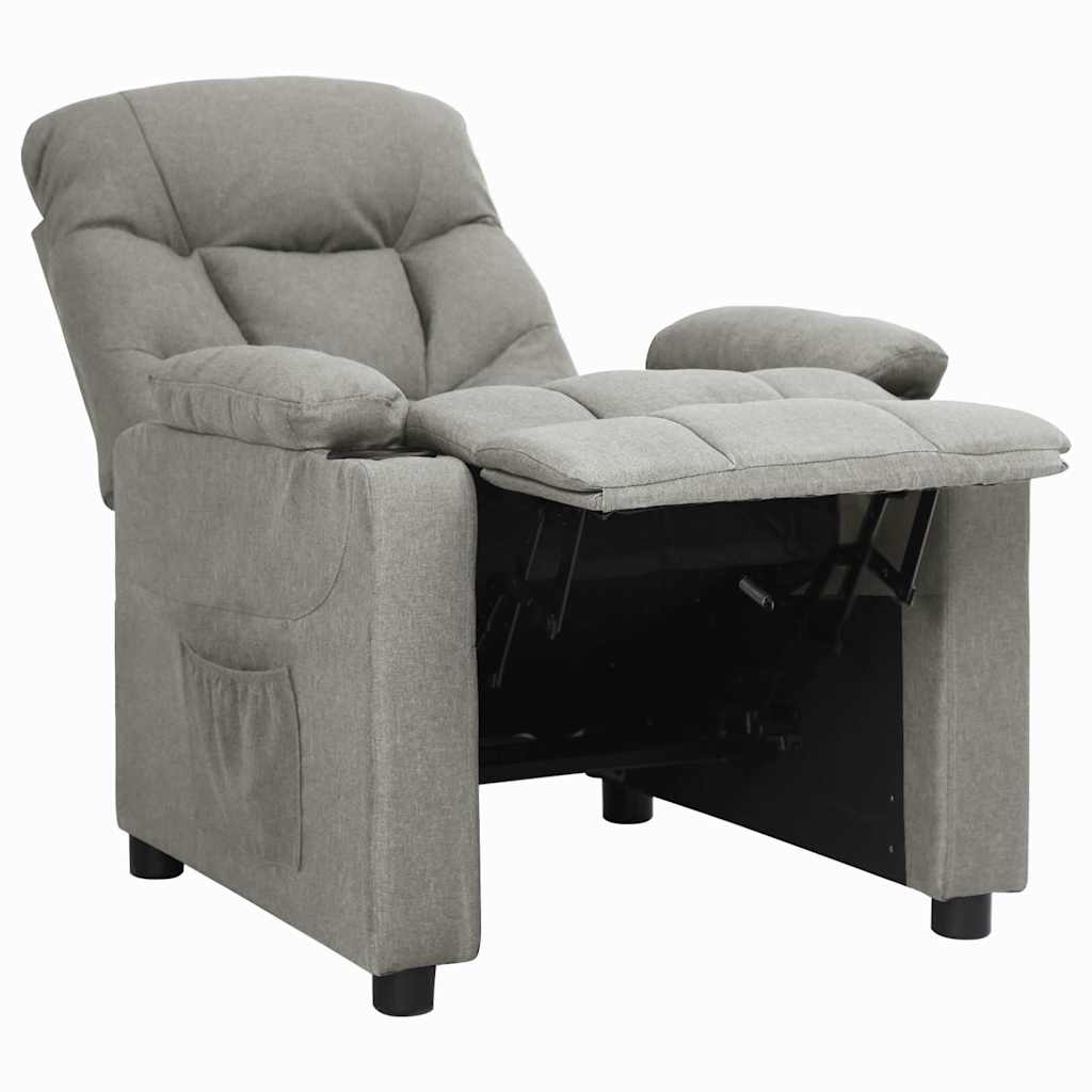 vidaXL Recliner Chair Light Grey Fabric