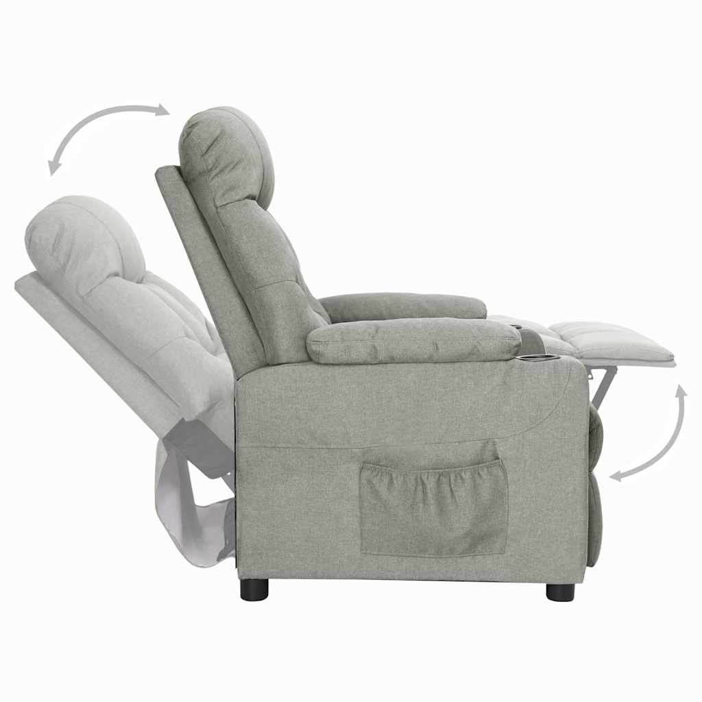 vidaXL Recliner Chair Light Grey Fabric