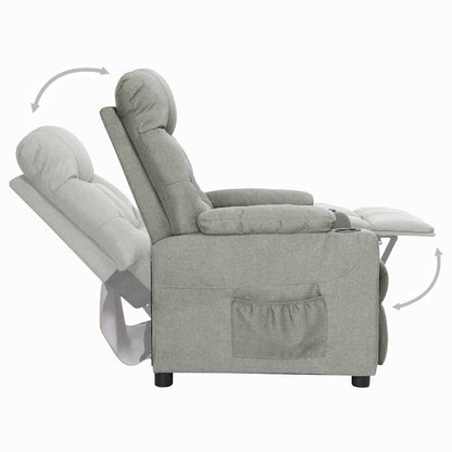 vidaXL Recliner Chair Light Grey Fabric