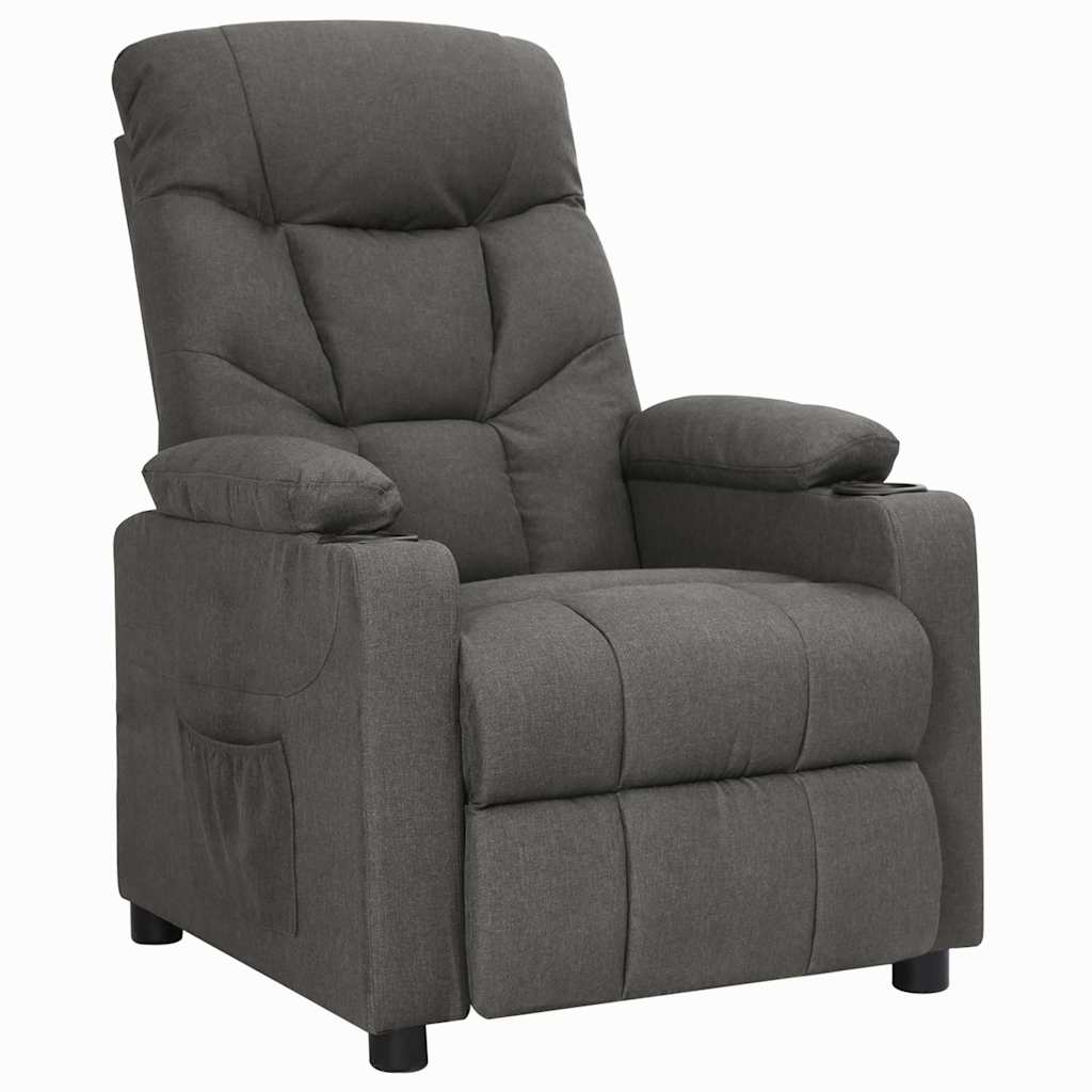 vidaXL Recliner Chair Dark Grey Fabric