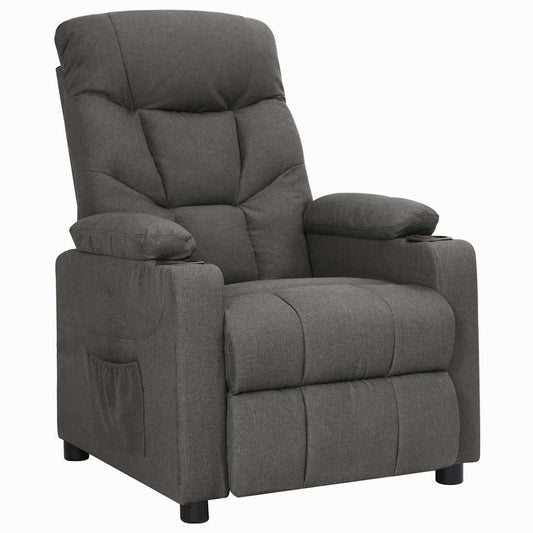 vidaXL Recliner Chair Dark Grey Fabric
