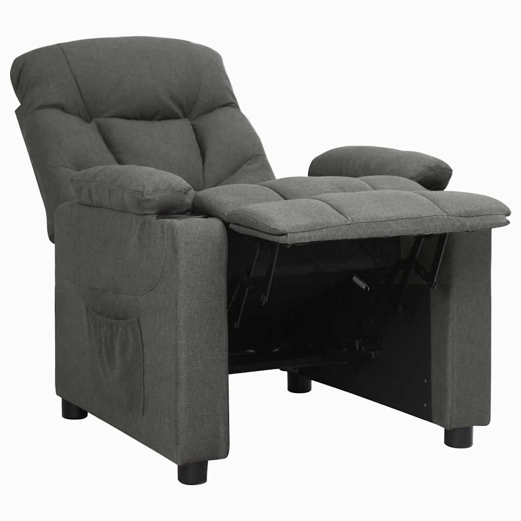 vidaXL Recliner Chair Dark Grey Fabric