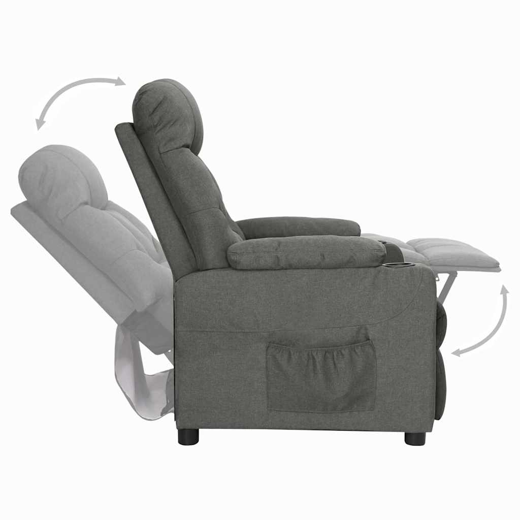 vidaXL Recliner Chair Dark Grey Fabric