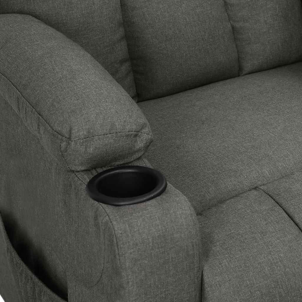vidaXL Recliner Chair Dark Grey Fabric
