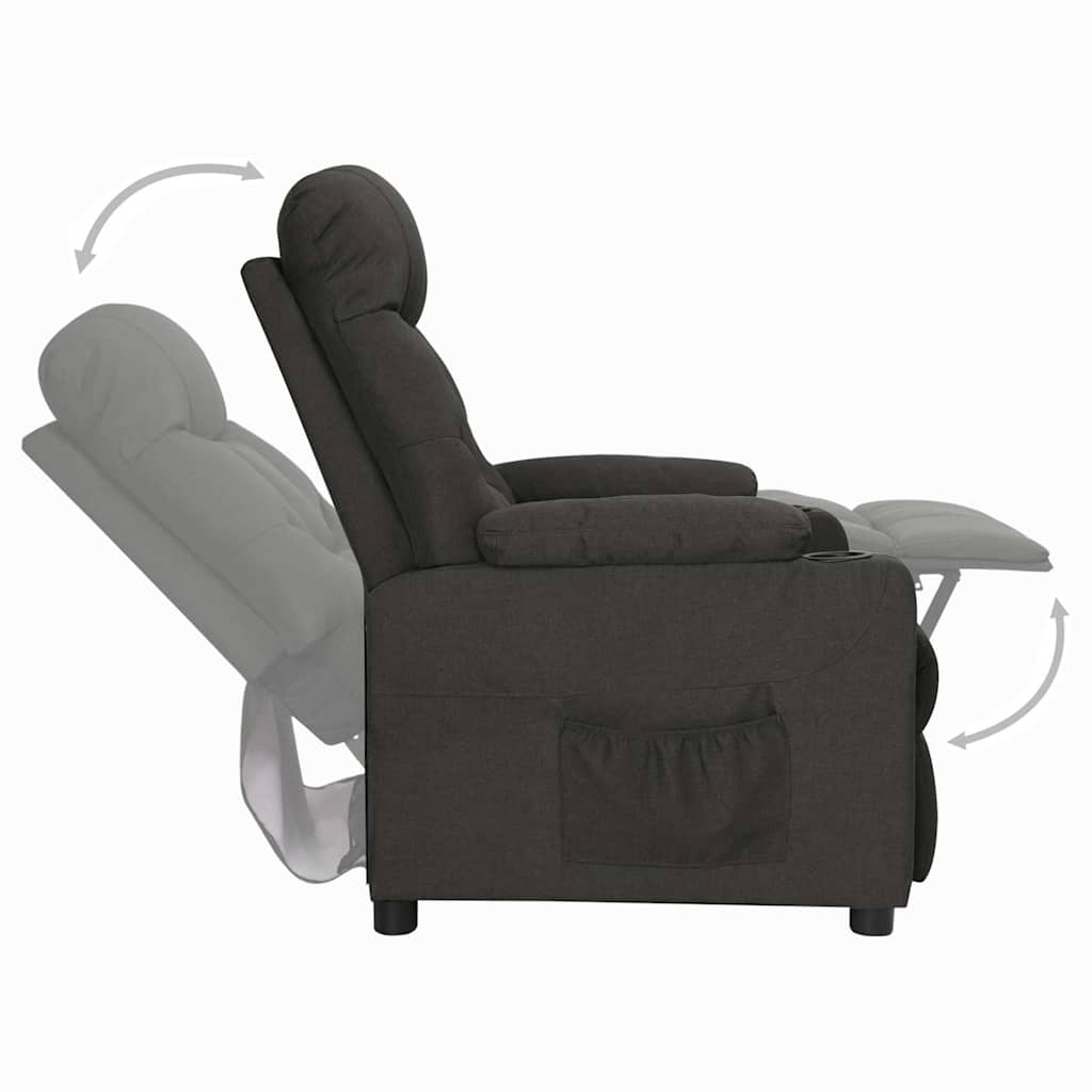 vidaXL Recliner Chair Black Fabric
