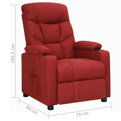 vidaXL Recliner Chair Wine Red Fabric