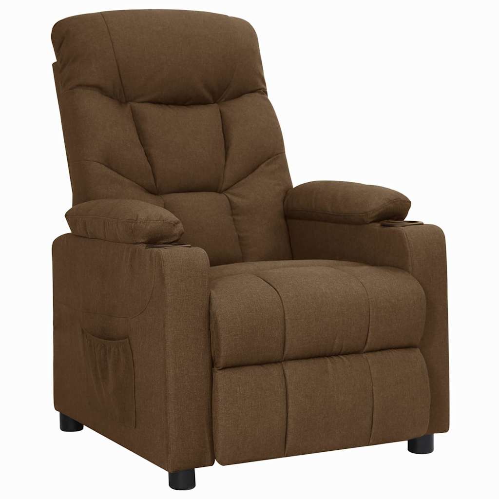 vidaXL Recliner Chair Brown Fabric