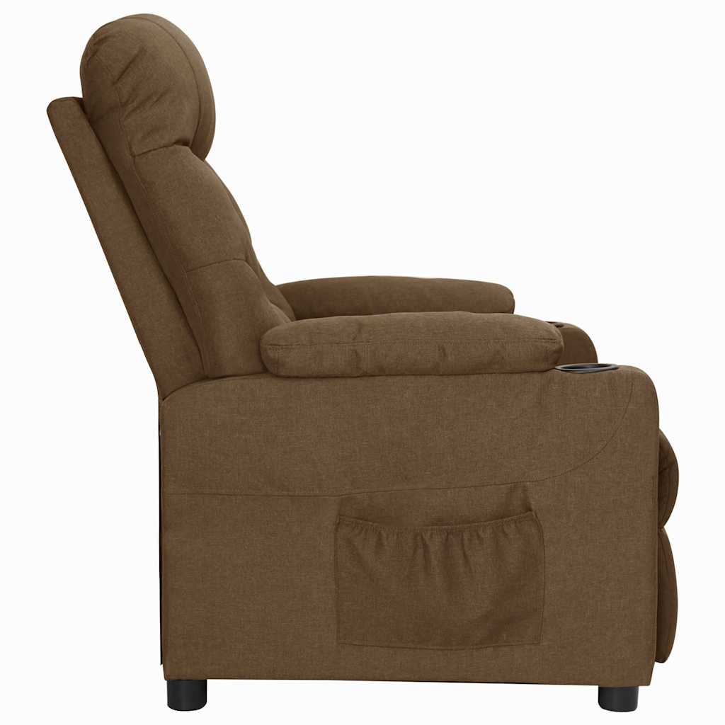 vidaXL Recliner Chair Brown Fabric