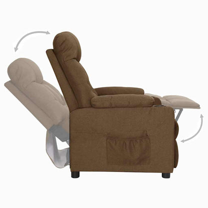 vidaXL Recliner Chair Brown Fabric