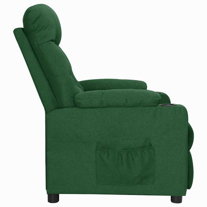 vidaXL Recliner Chair Dark Green Fabric
