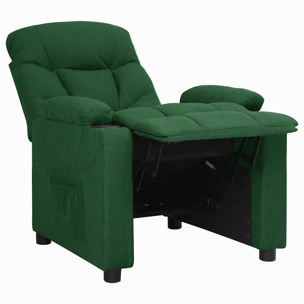 vidaXL Recliner Chair Dark Green Fabric