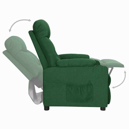 vidaXL Recliner Chair Dark Green Fabric