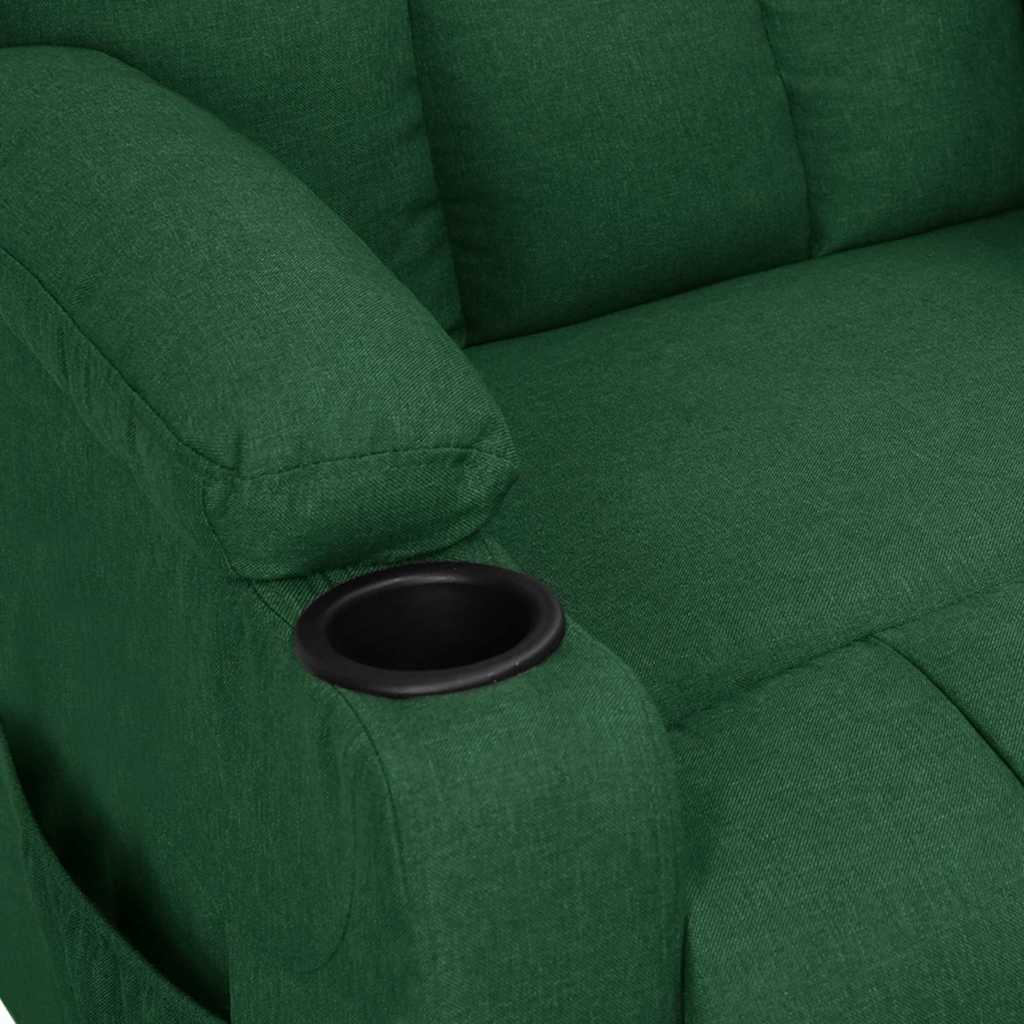 vidaXL Recliner Chair Dark Green Fabric