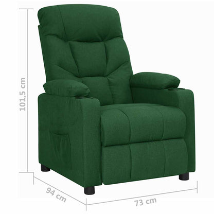 vidaXL Recliner Chair Dark Green Fabric