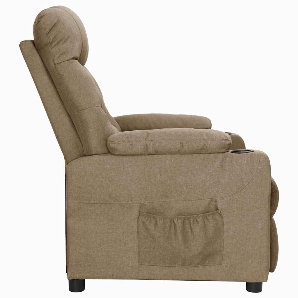 vidaXL Recliner Chair Taupe Fabric