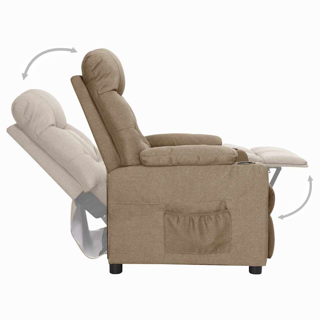 vidaXL Recliner Chair Taupe Fabric
