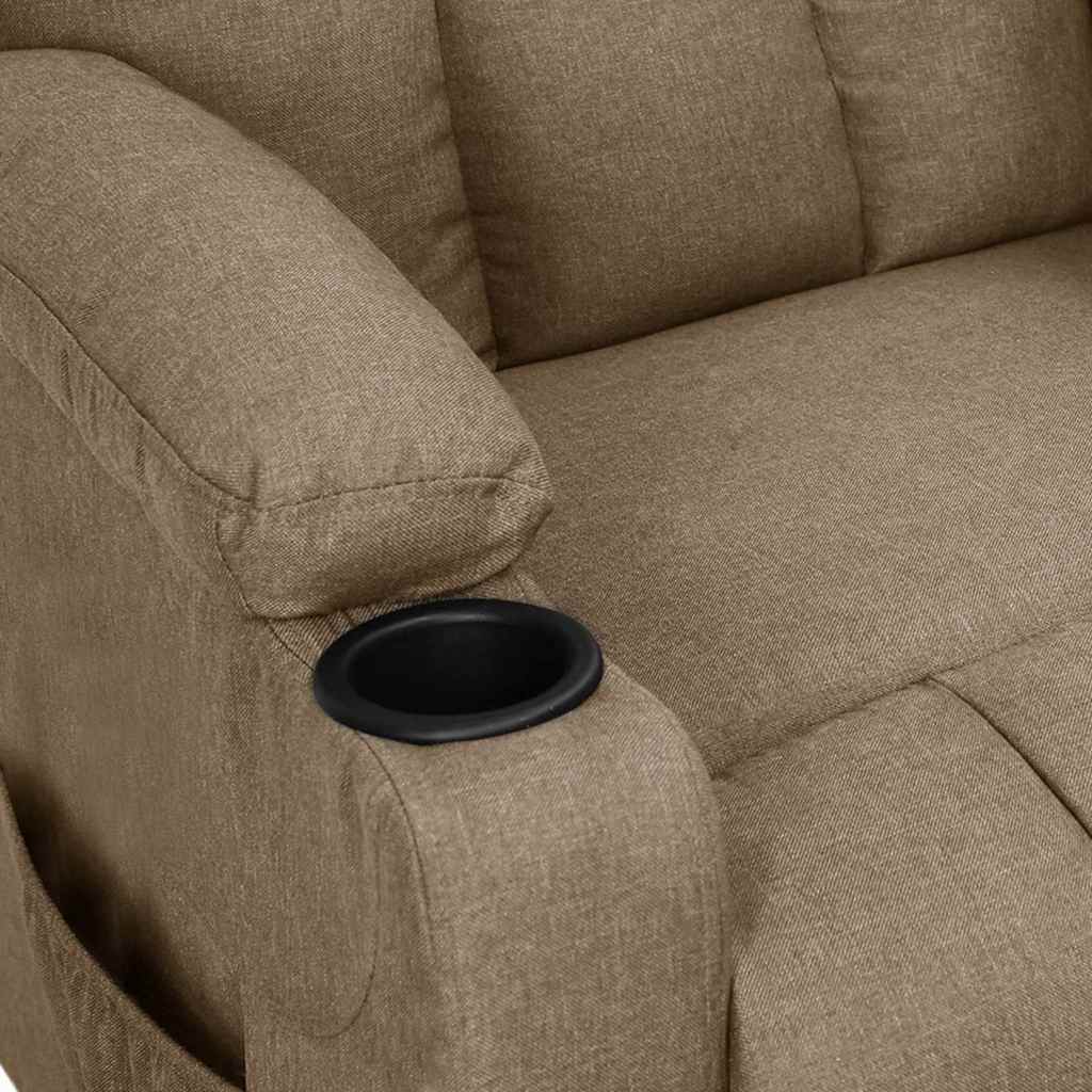 vidaXL Recliner Chair Taupe Fabric