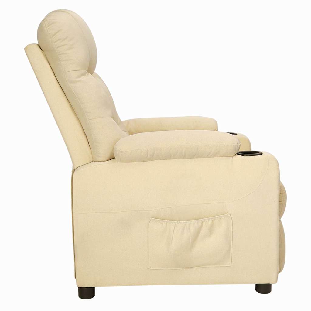 vidaXL Recliner Chair Cream Fabric