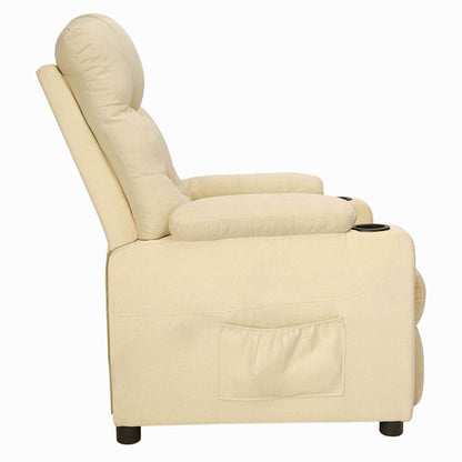 vidaXL Recliner Chair Cream Fabric