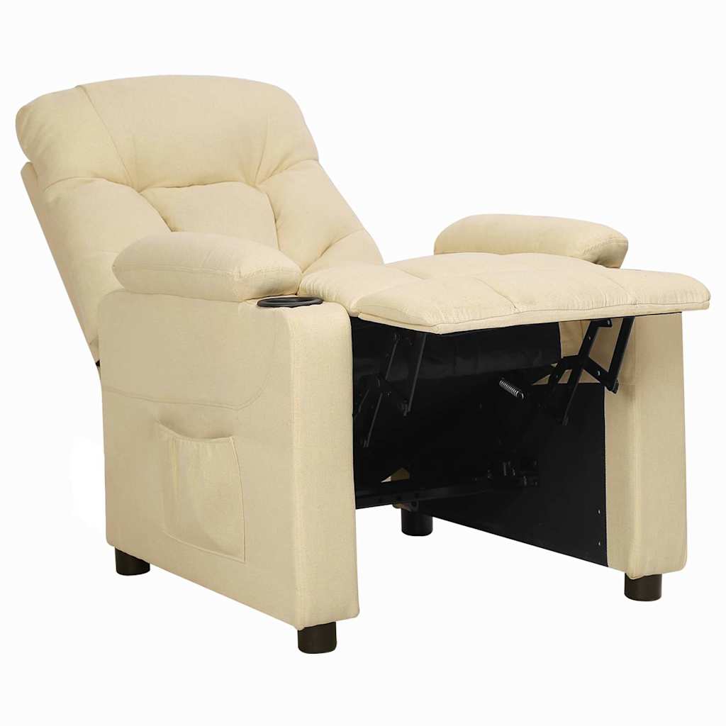 vidaXL Recliner Chair Cream Fabric